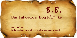 Bartakovics Boglárka névjegykártya